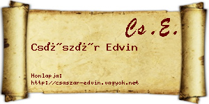 Császár Edvin névjegykártya